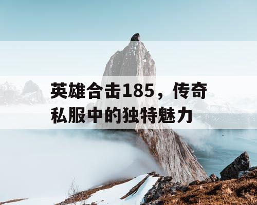 英雄合击185，传奇私服中的独特魅力