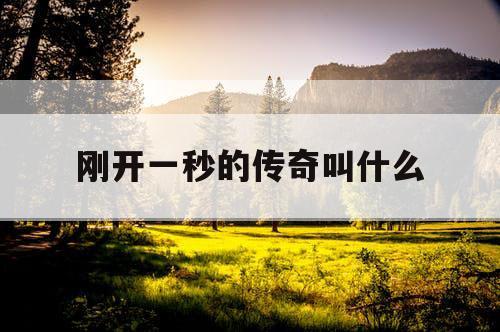 刚开一秒的传奇叫什么