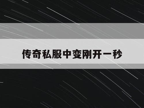 传奇私服中变刚开一秒