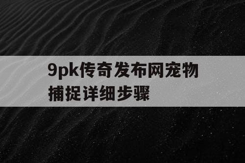9pk传奇发布网宠物捕捉详细步骤