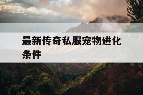 最新传奇私服宠物进化条件