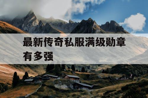 最新传奇私服满级勋章有多强