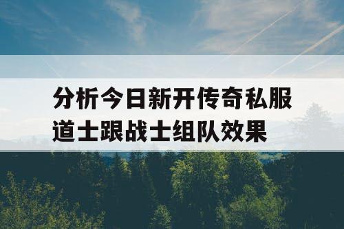 分析今日新开传奇私服道士跟战士组队效果