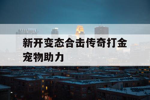 新开变态合击传奇打金宠物助力