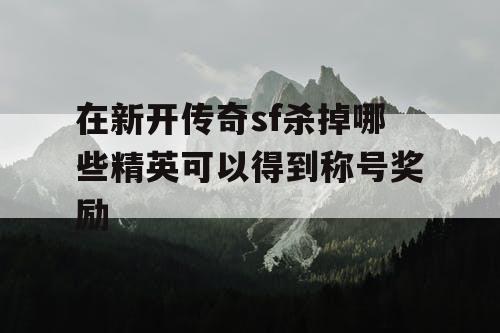 在新开传奇sf杀掉哪些精英可以得到称号奖励