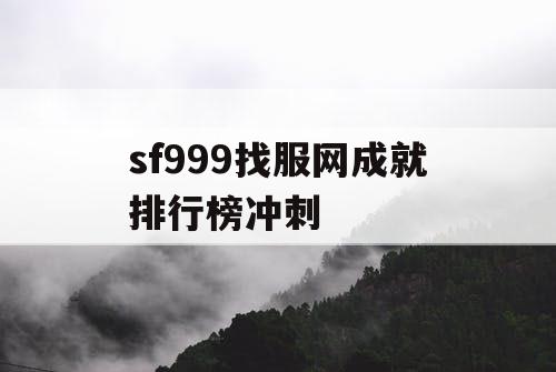 sf999找服网成就排行榜冲刺
