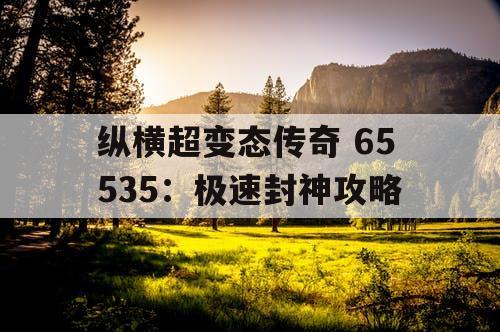 纵横超变态传奇 65535：极速封神攻略