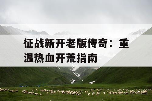 征战新开老版传奇：重温热血开荒指南