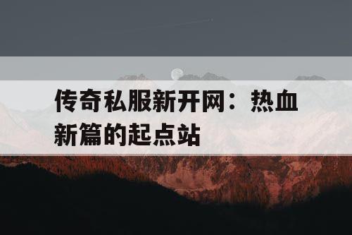 传奇私服新开网：热血新篇的起点站