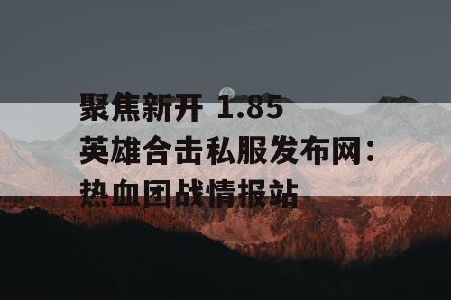 聚焦新开 1.85 英雄合击私服发布网：热血团战情报站