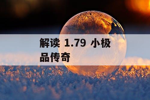 解读 1.79 小极品传奇