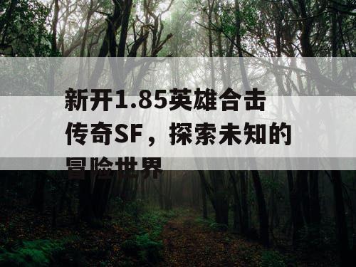 新开1.85英雄合击传奇SF，探索未知的冒险世界