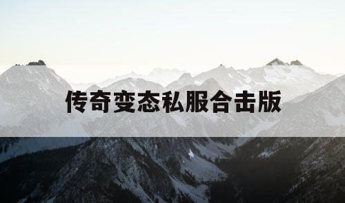 传奇变态私服合击版