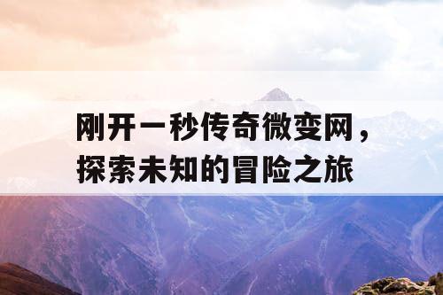 刚开一秒传奇微变网，探索未知的冒险之旅