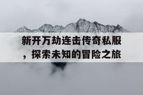 新开万劫连击传奇私服，探索未知的冒险之旅