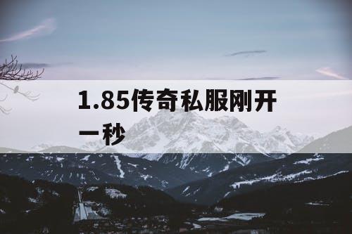 1.85传奇私服刚开一秒