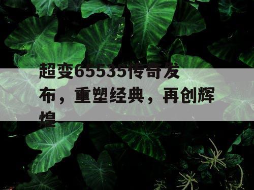 超变65535传奇发布，重塑经典，再创辉煌