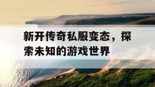 新开传奇私服变态，探索未知的游戏世界