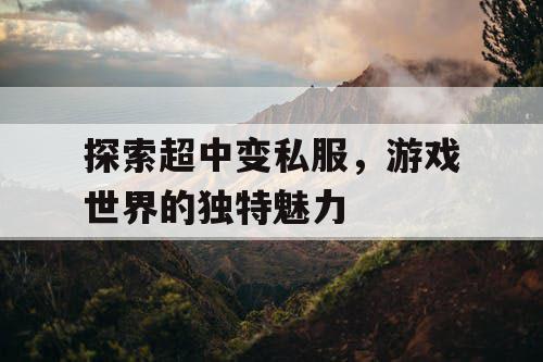 探索超中变私服，游戏世界的独特魅力