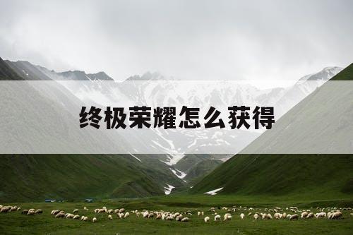 终极荣耀怎么获得