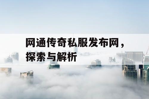 网通传奇私服发布网，探索与解析