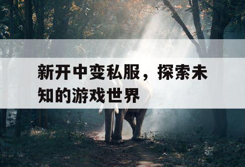 新开中变私服，探索未知的游戏世界
