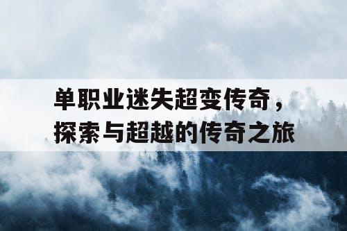 单职业迷失超变传奇，探索与超越的传奇之旅
