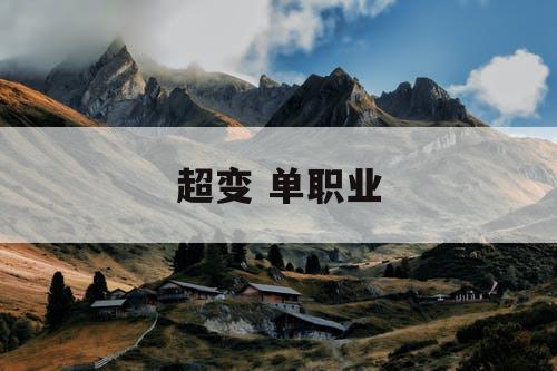 超变 单职业
