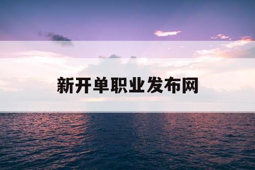 新开单职业发布网