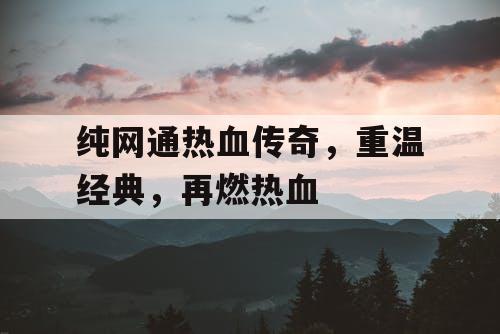 纯网通热血传奇，重温经典，再燃热血