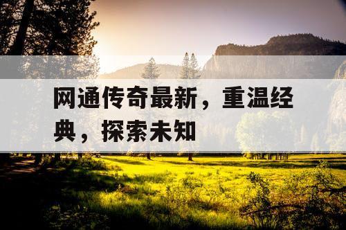 网通传奇最新，重温经典，探索未知