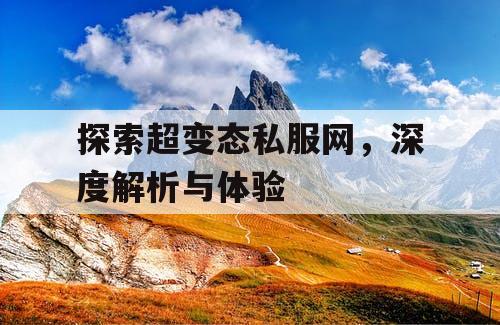探索超变态私服网，深度解析与体验