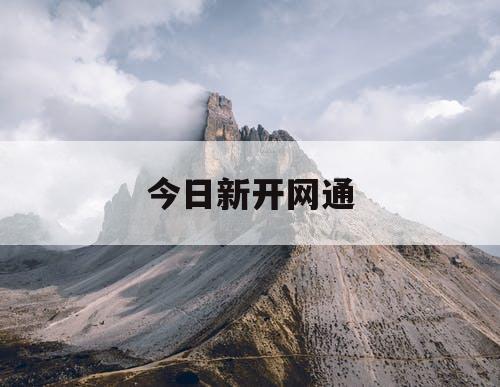 今日新开网通
