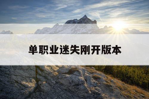 单职业迷失刚开版本