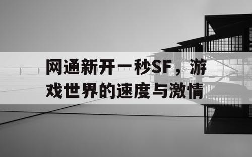 网通新开一秒SF，游戏世界的速度与激情