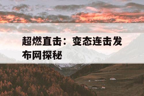超燃直击：变态连击发布网探秘