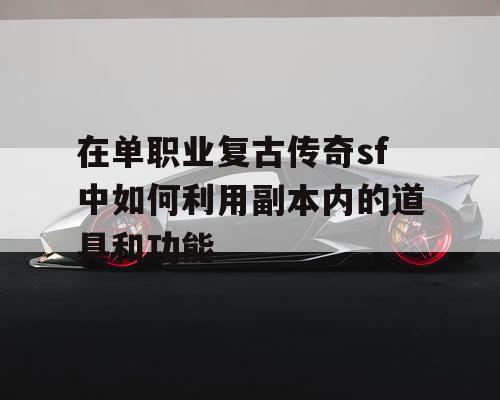在单职业复古传奇sf中如何利用副本内的道具和功能