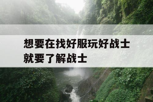 想要在找好服玩好战士就要了解战士
